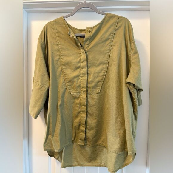 J.Crew Olive Green 100% Cotton Top Size XXL - Picture 3 of 6